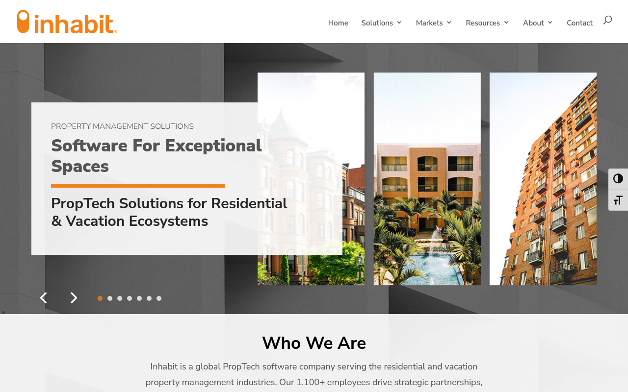 Inhabit website screenshot