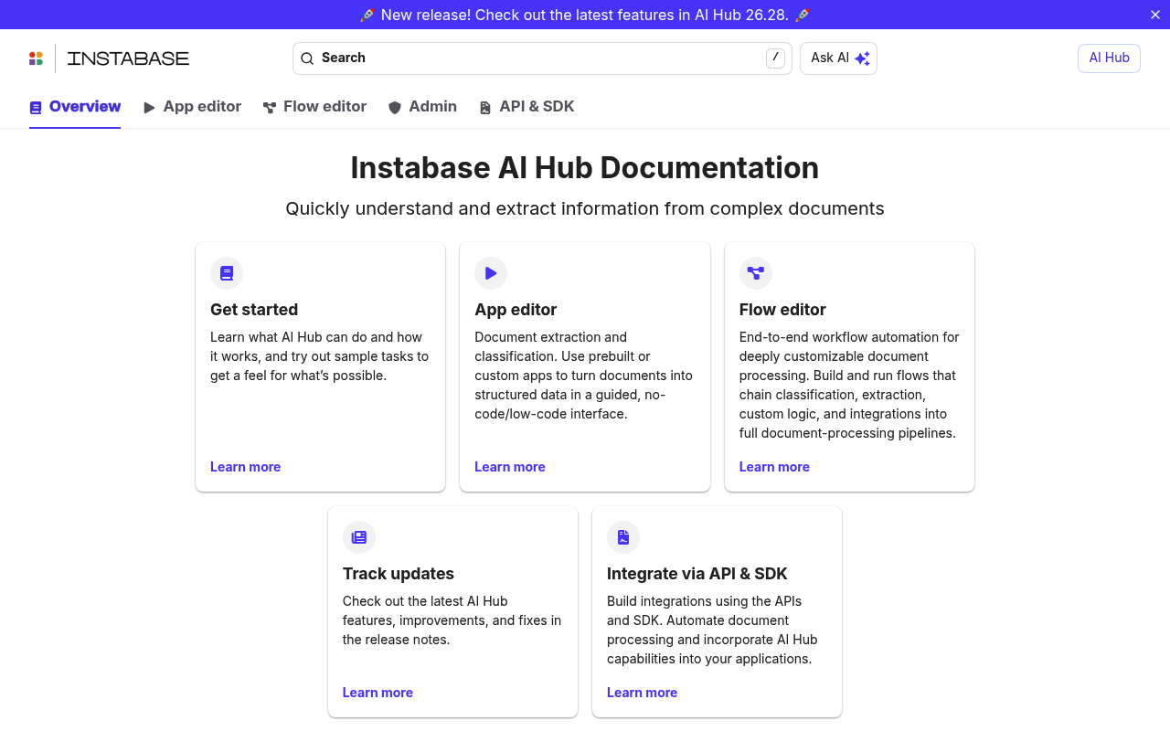 Instabase website screenshot