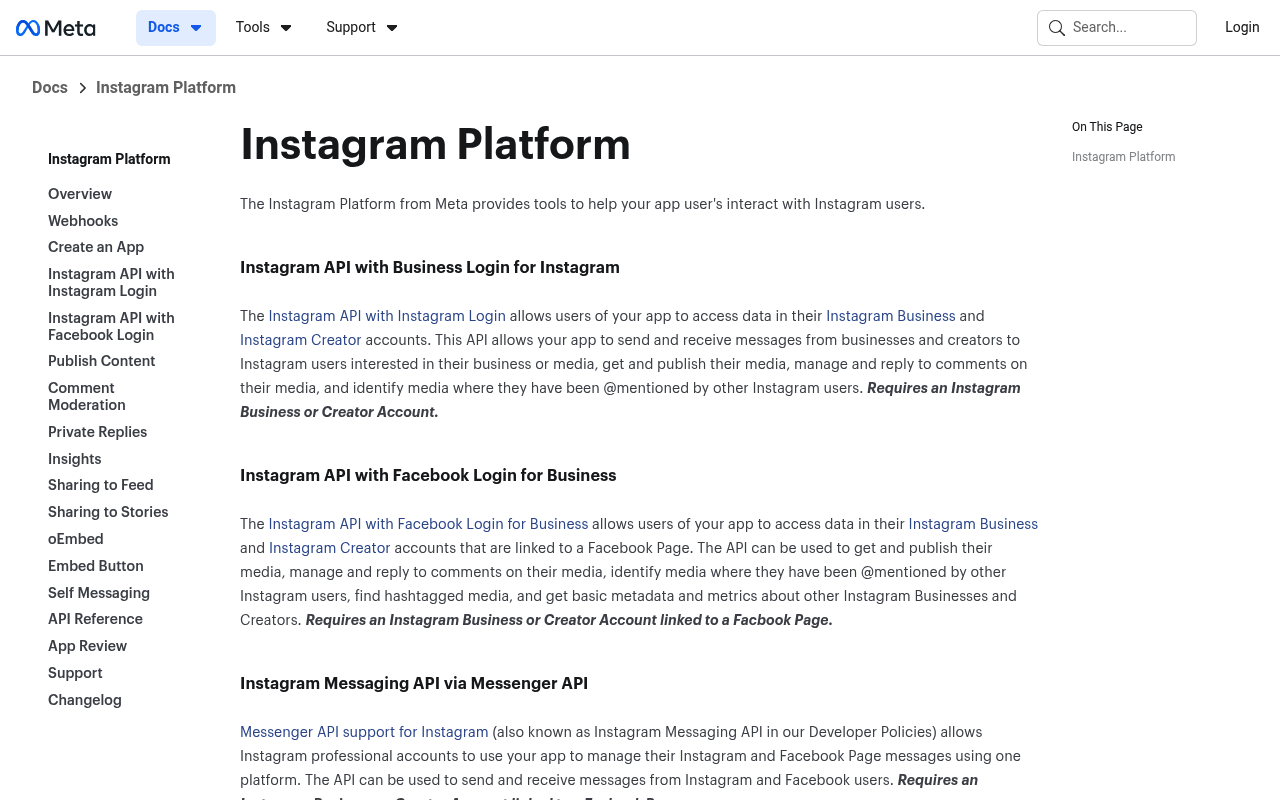 Instagram website screenshot