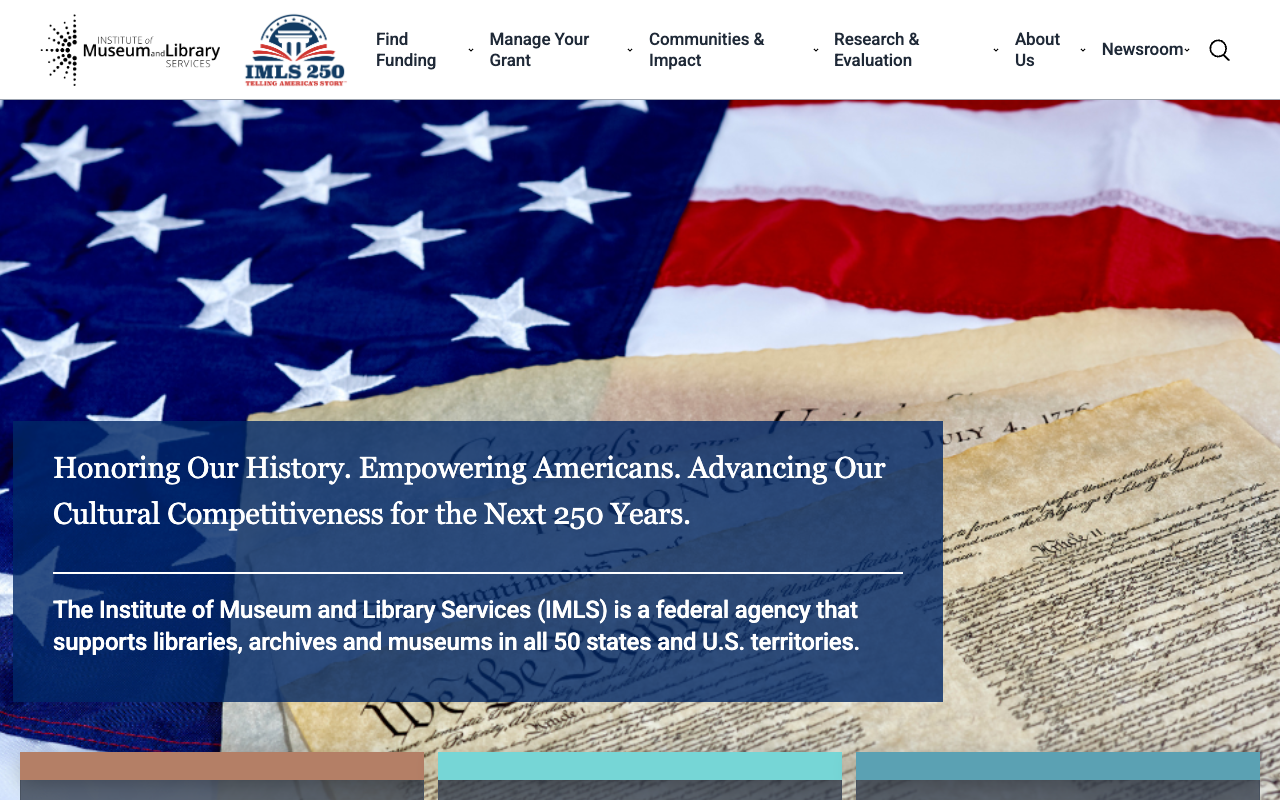 Institute of Museum and Library Services screenshot