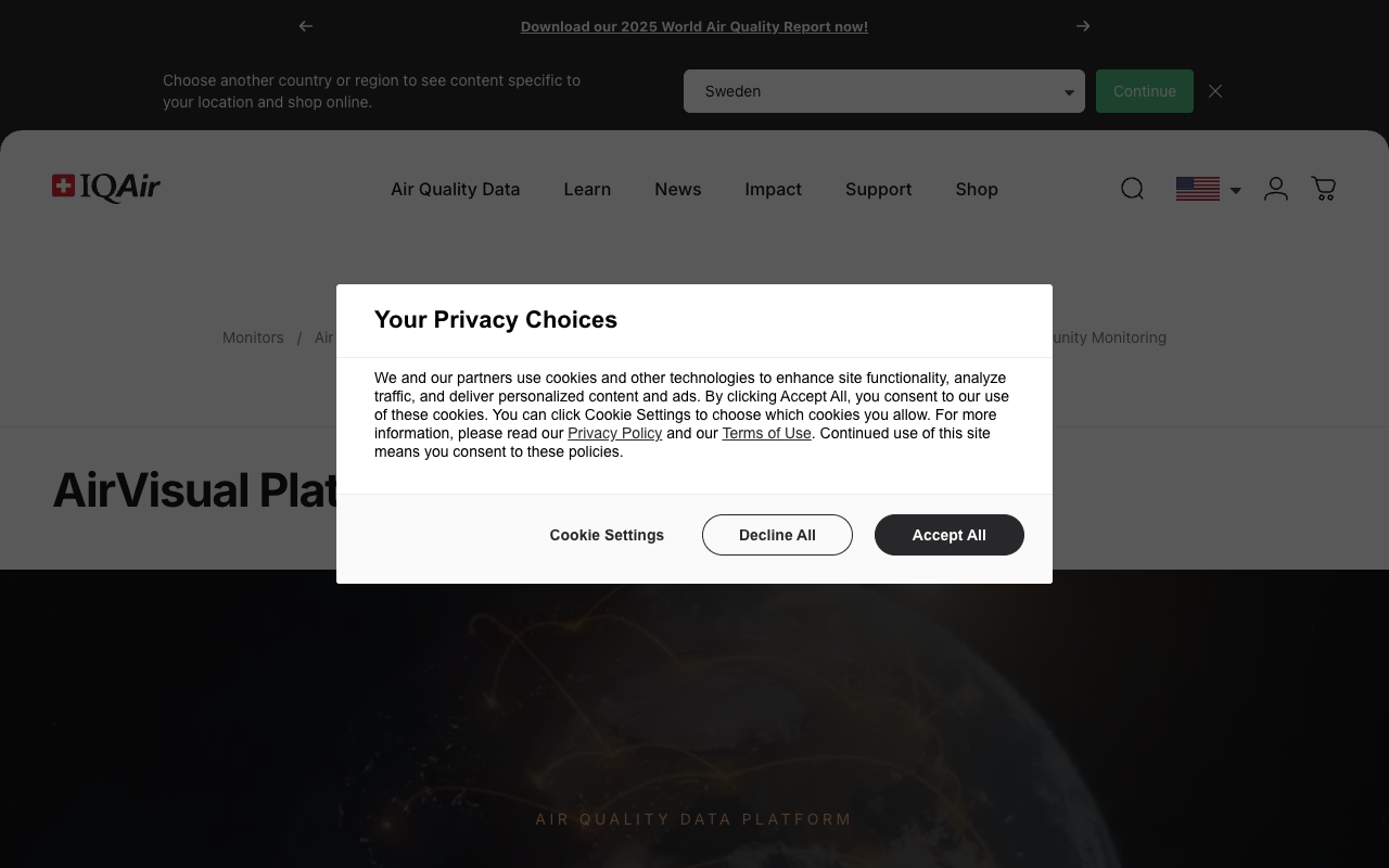 IQAir screenshot