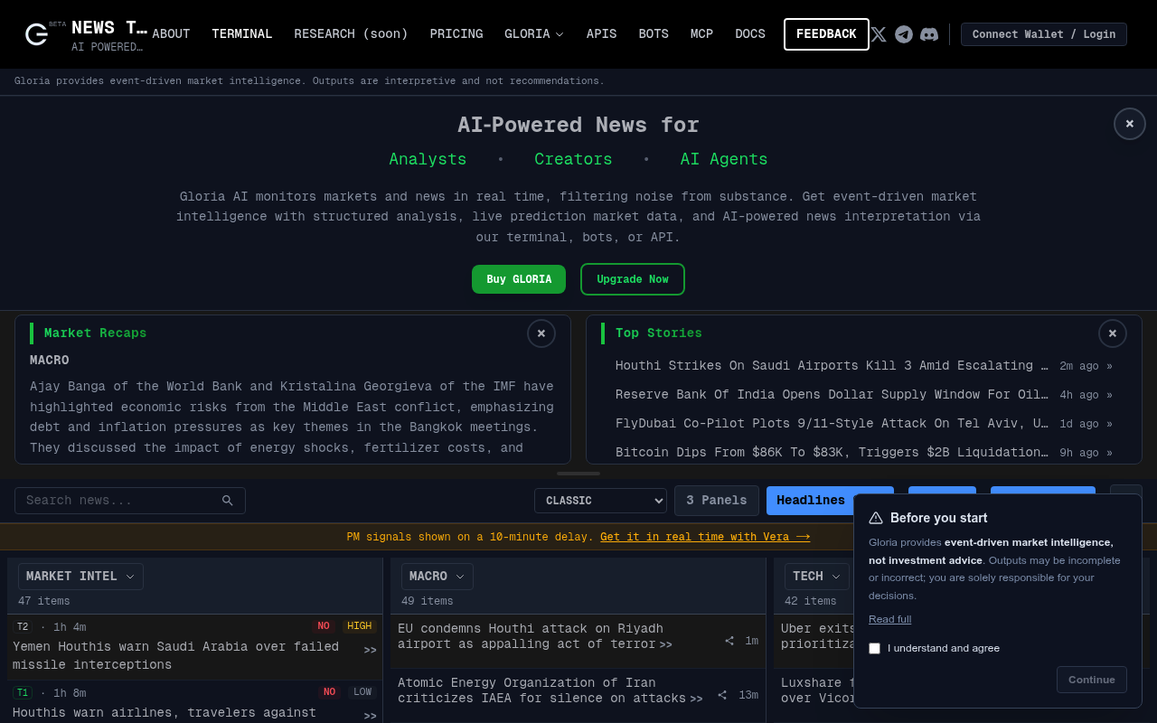 Gloria website screenshot