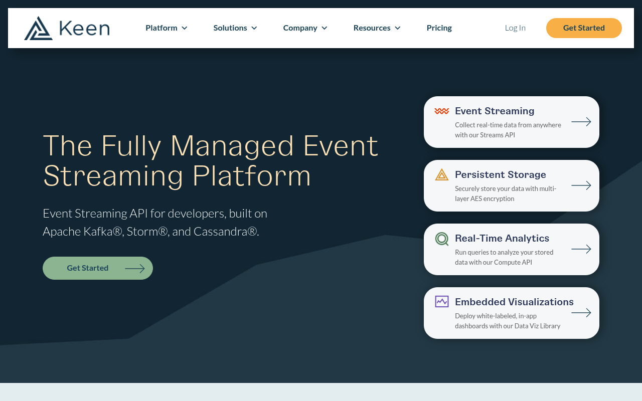 Keen website screenshot