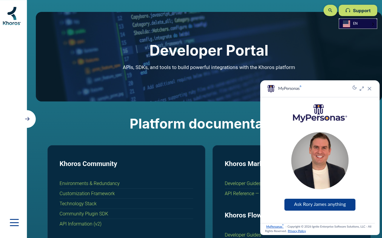Khoros website screenshot