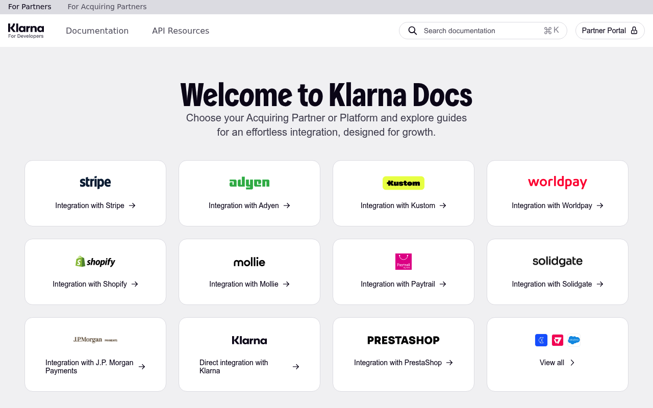 Klarna website screenshot