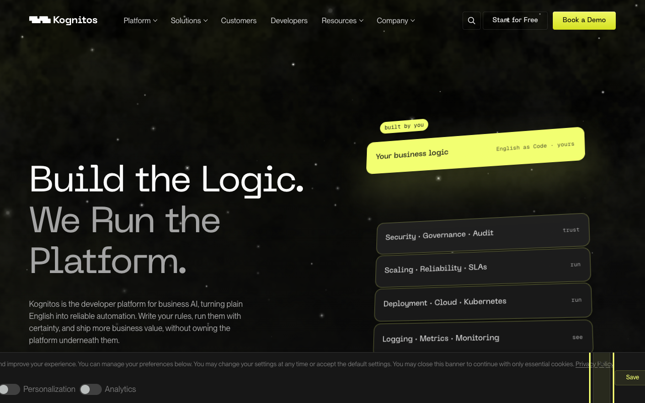 Kognitos website screenshot
