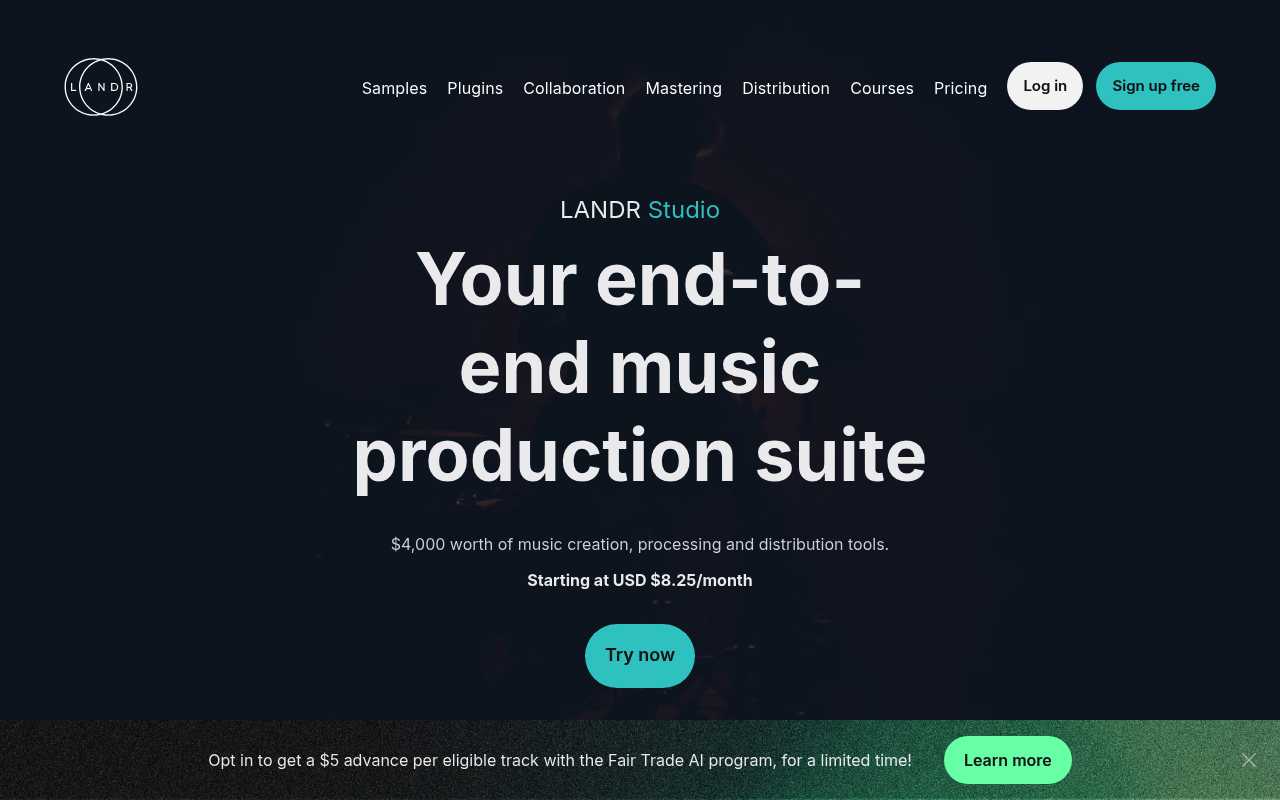 LANDR screenshot