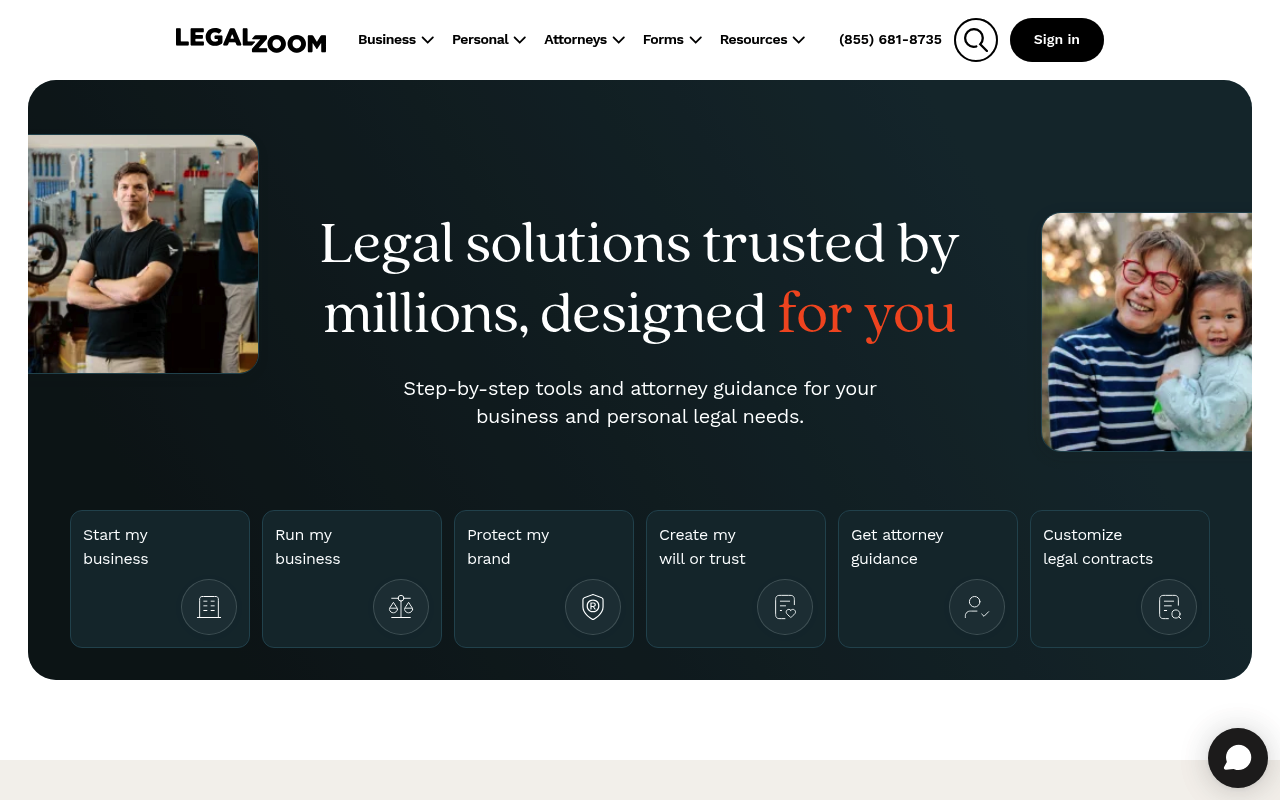 LegalZoom screenshot