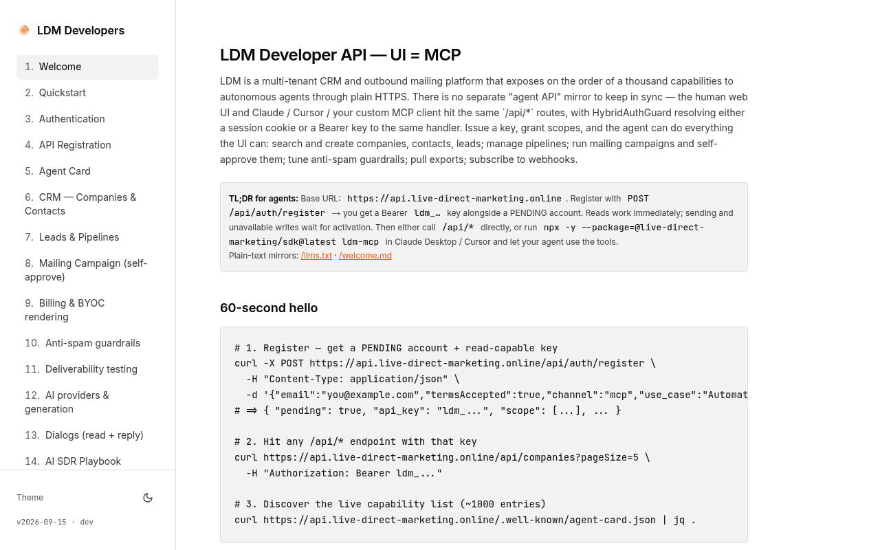Live Direct Marketing website screenshot