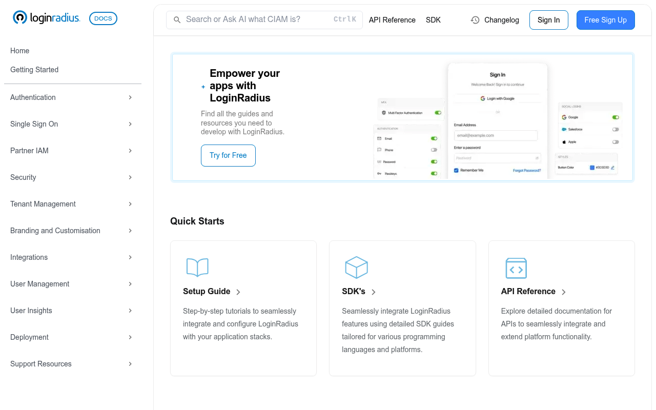 LoginRadius website screenshot
