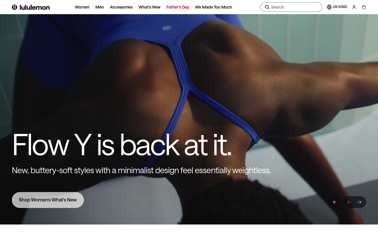 Lululemon Athletica screenshot