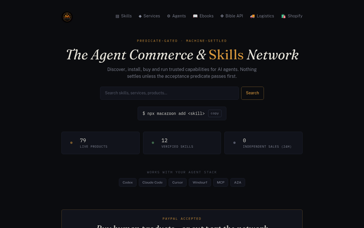 Macaroon Network website screenshot