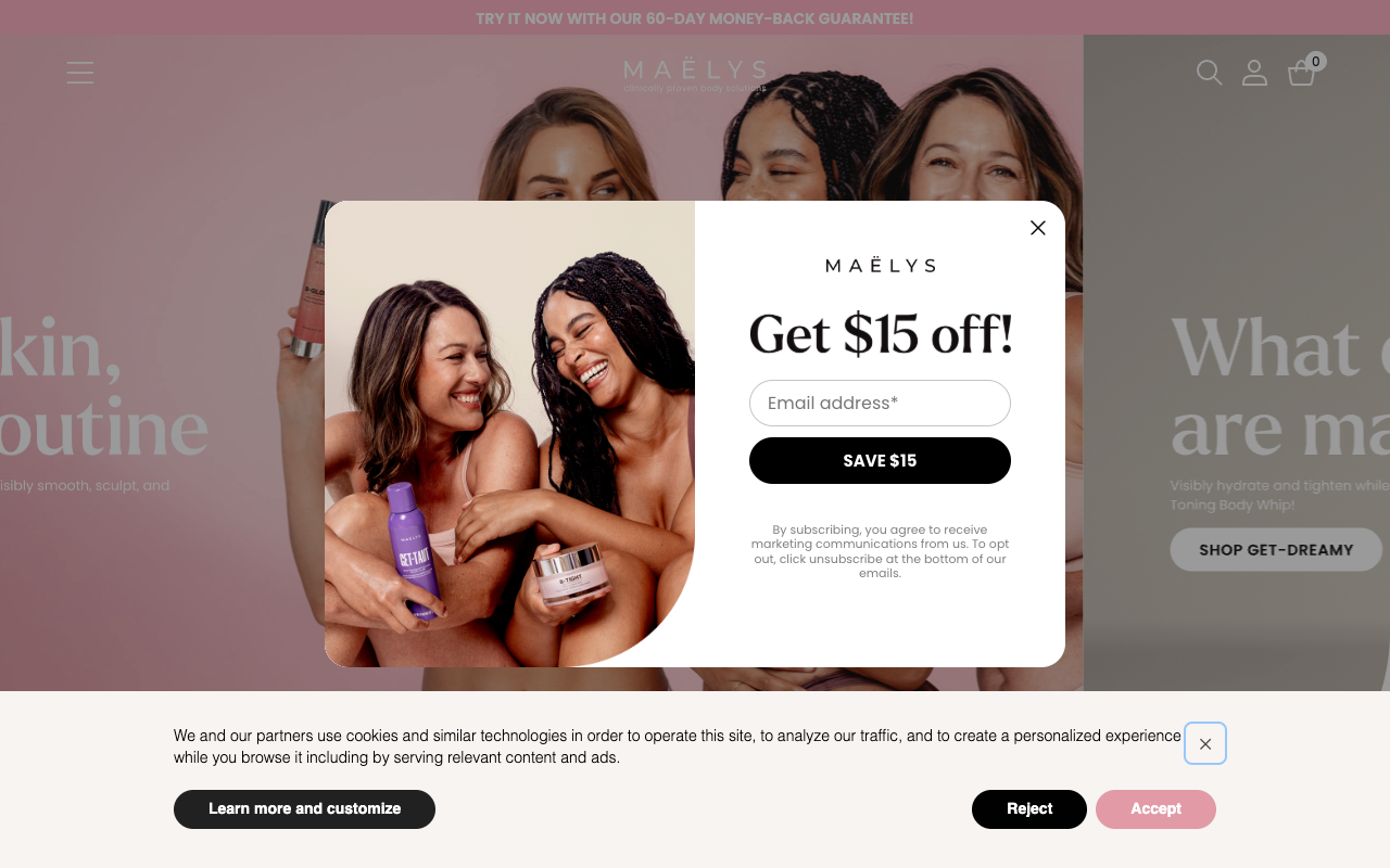 Maelyscosmetics screenshot