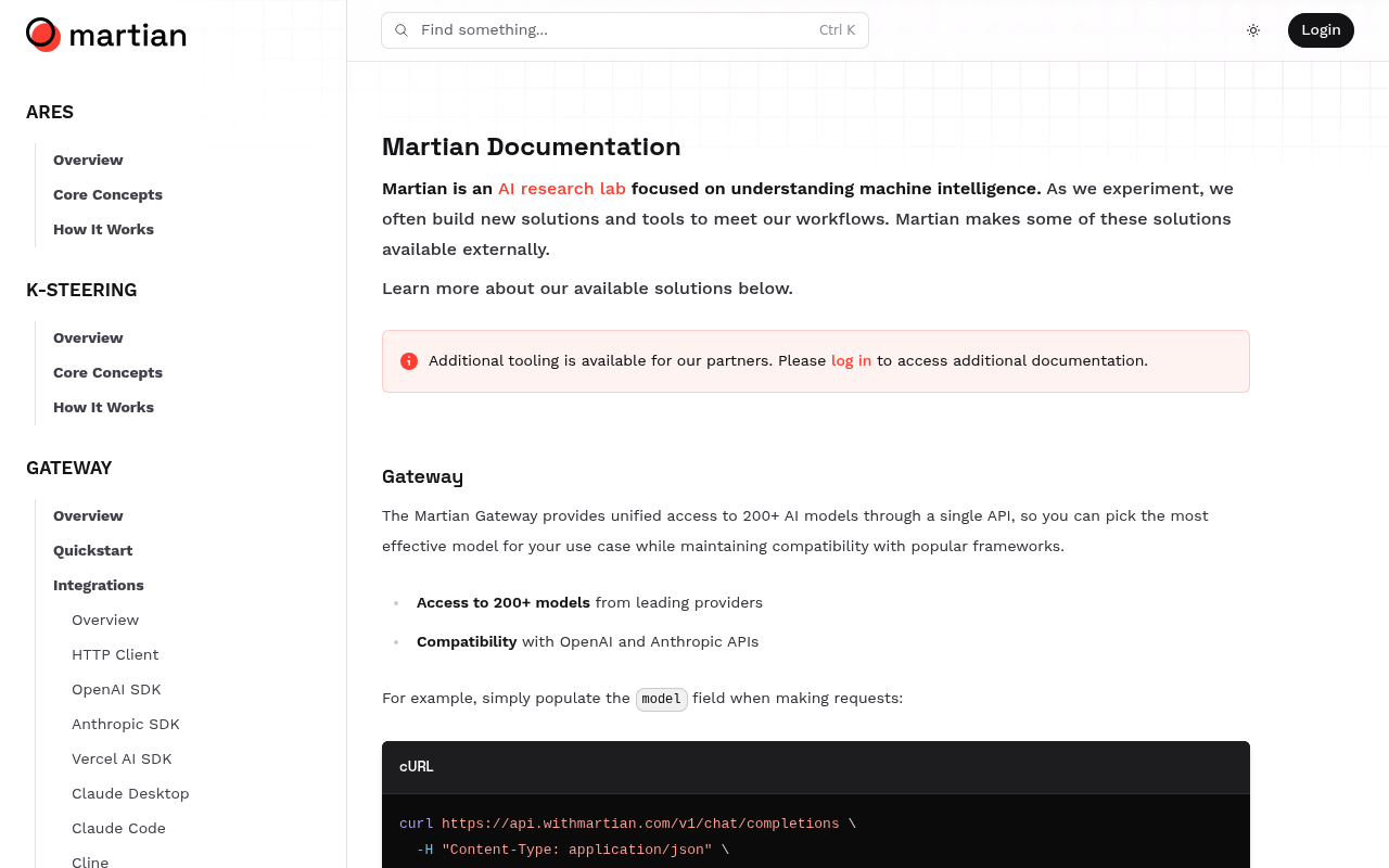 Martian website screenshot