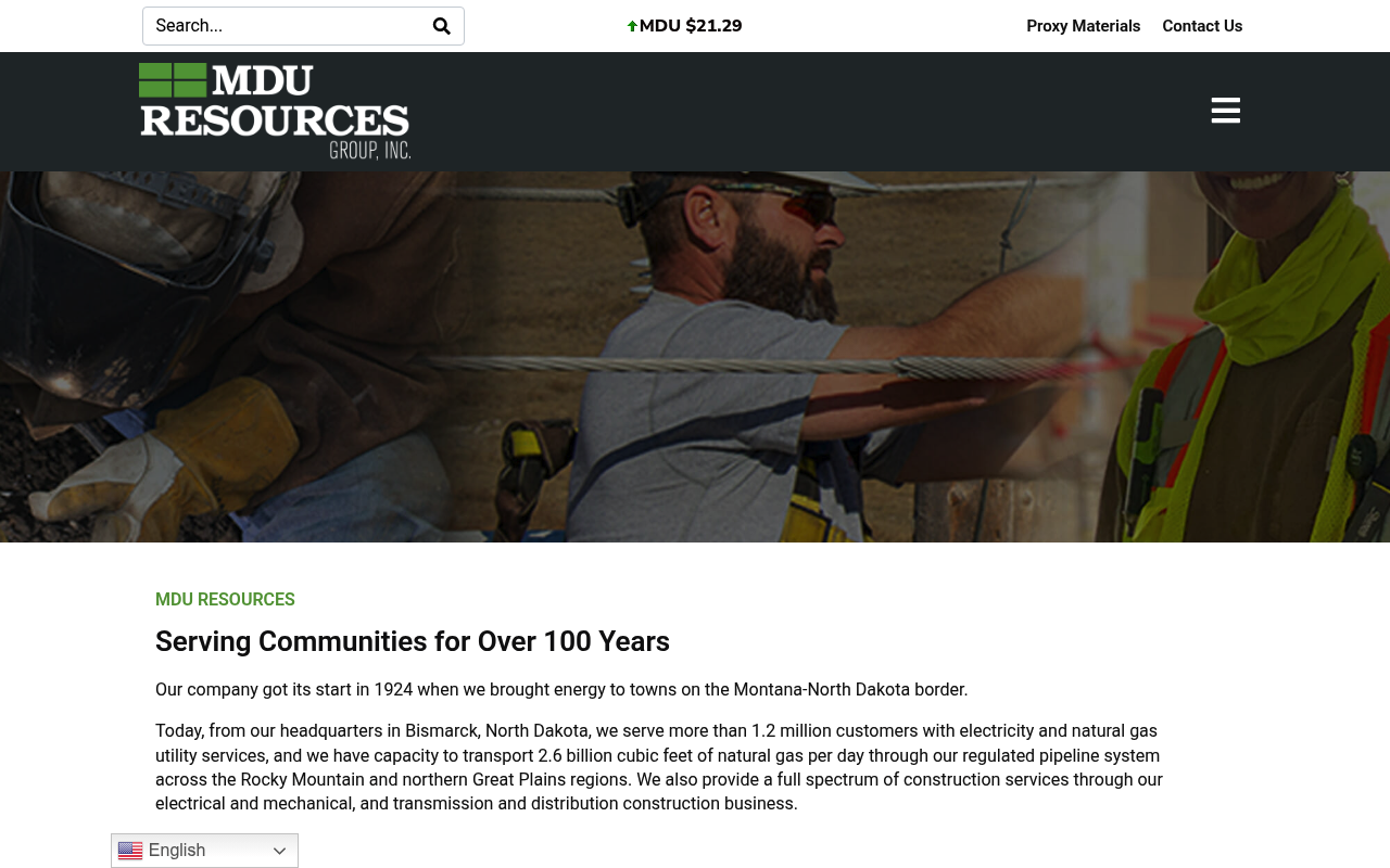 MDU Resources Group screenshot