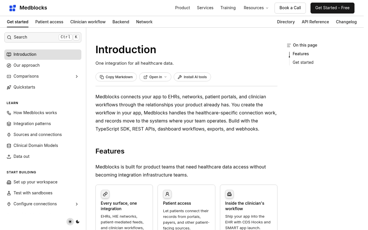 Medblocks website screenshot