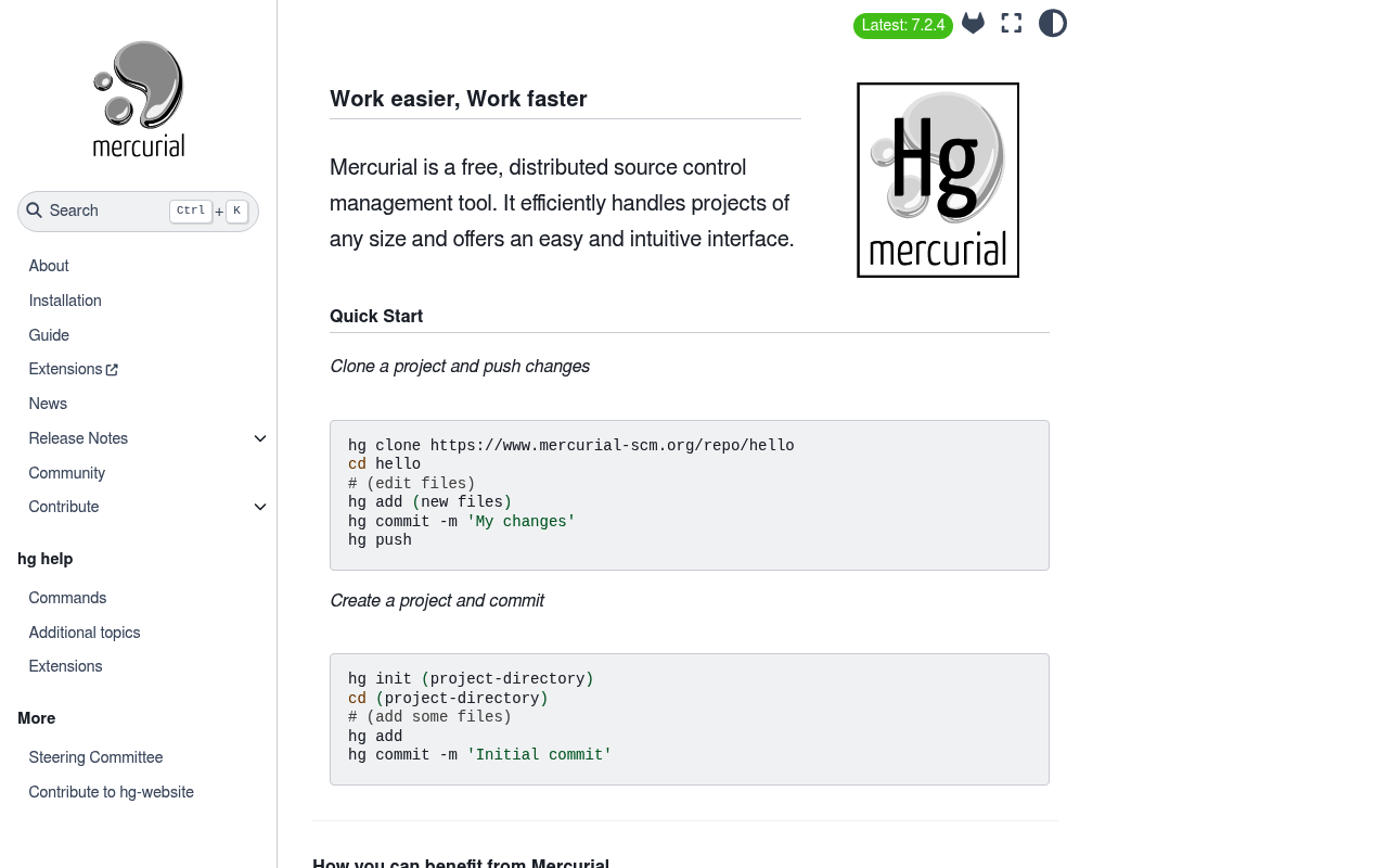 Mercurial screenshot