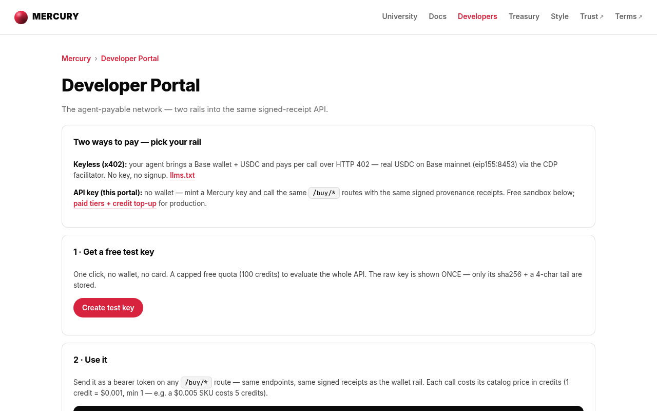 MERCURY website screenshot