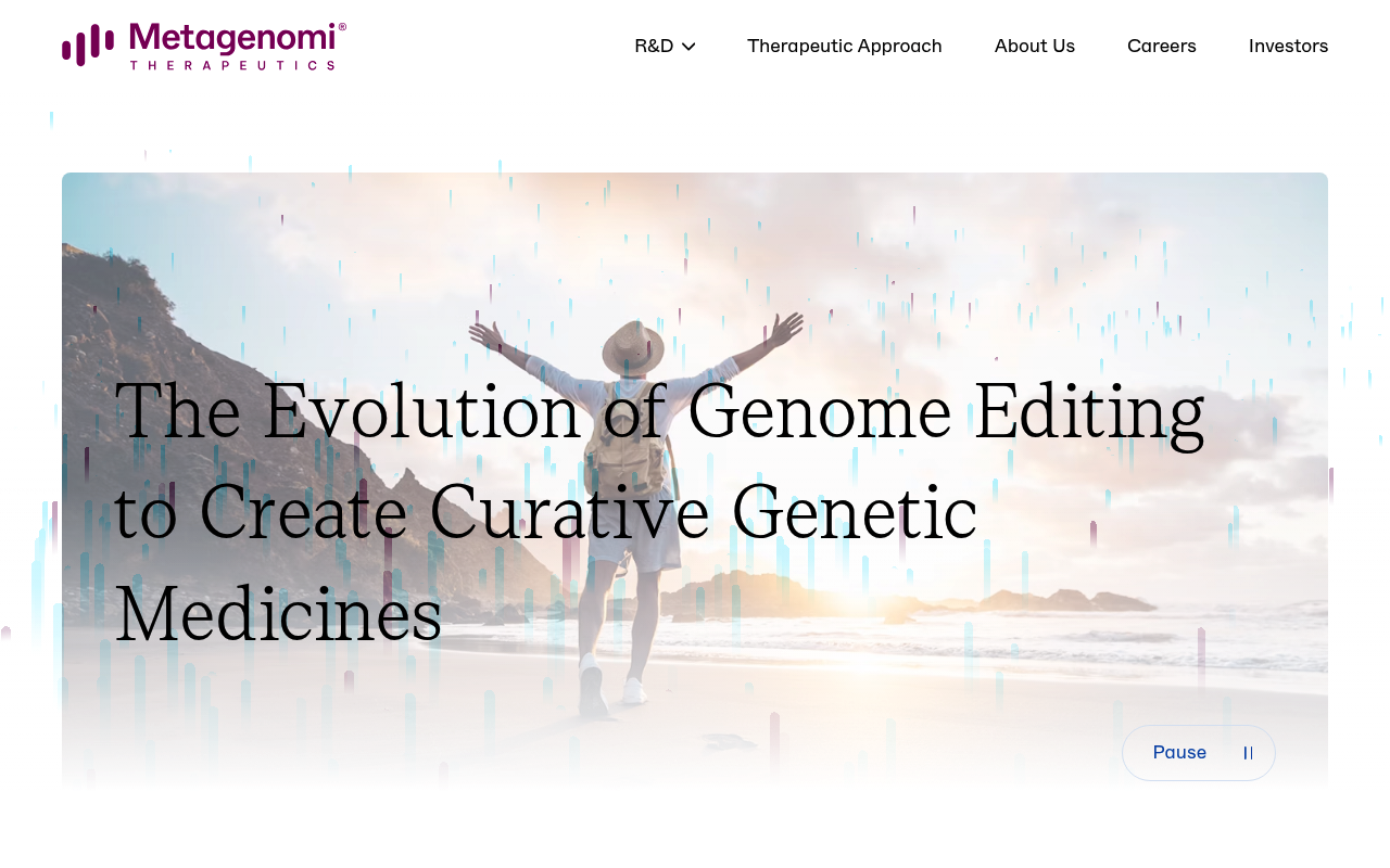 Metagenomi website screenshot