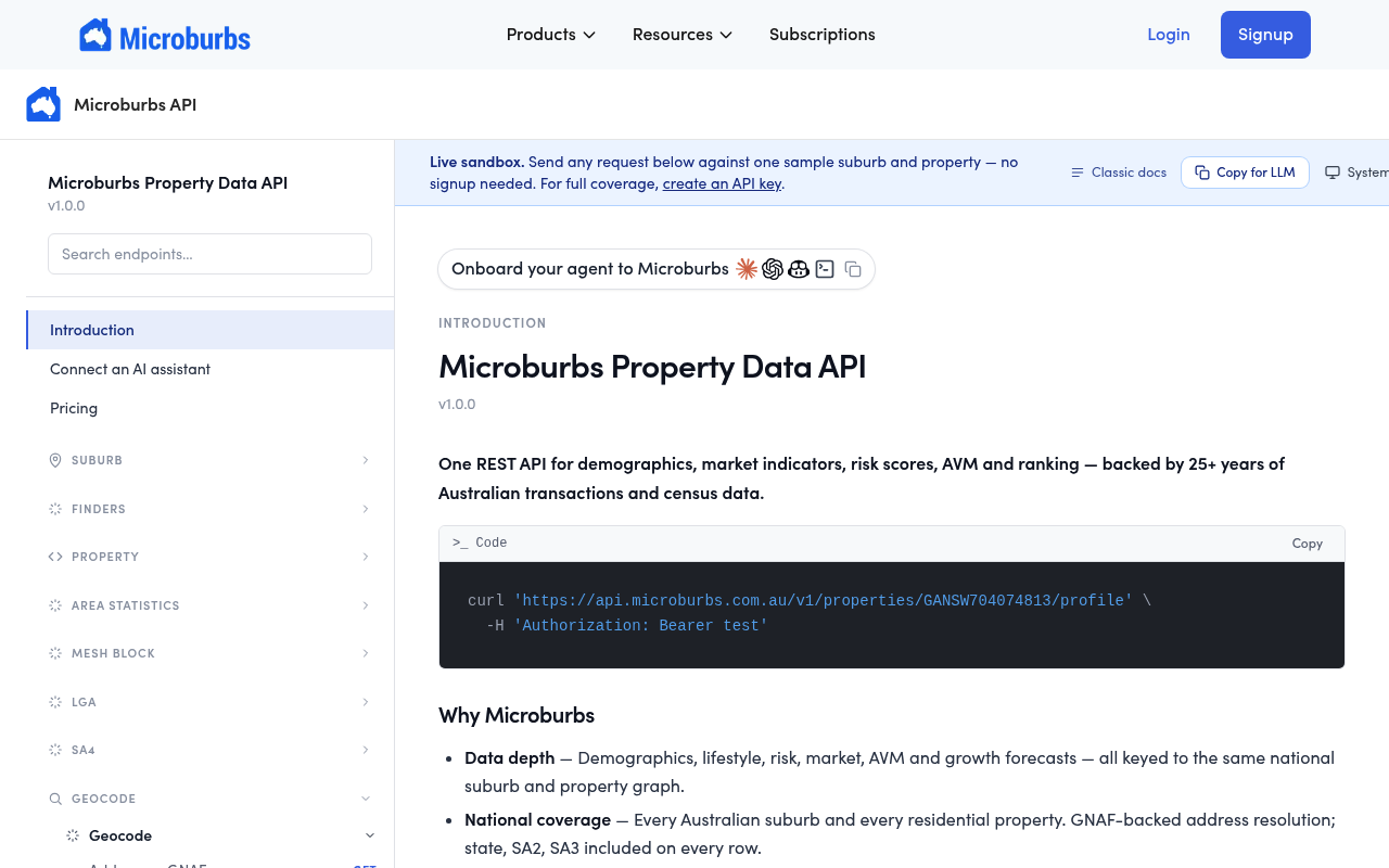 Microburbs screenshot