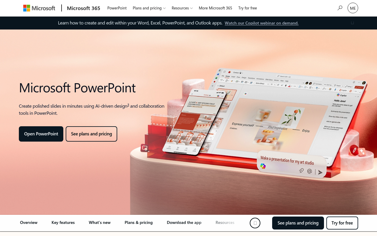 Microsoft PowerPoint website screenshot