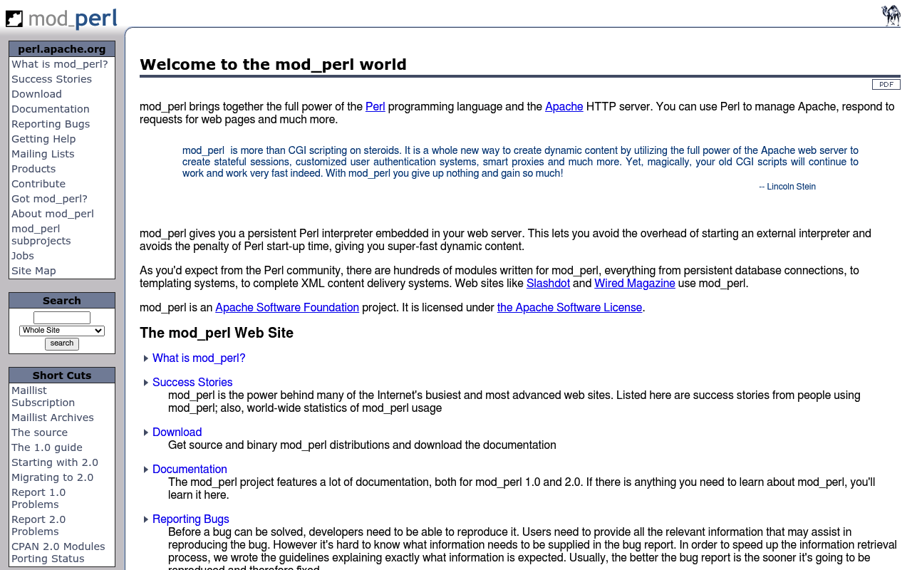mod_perl screenshot