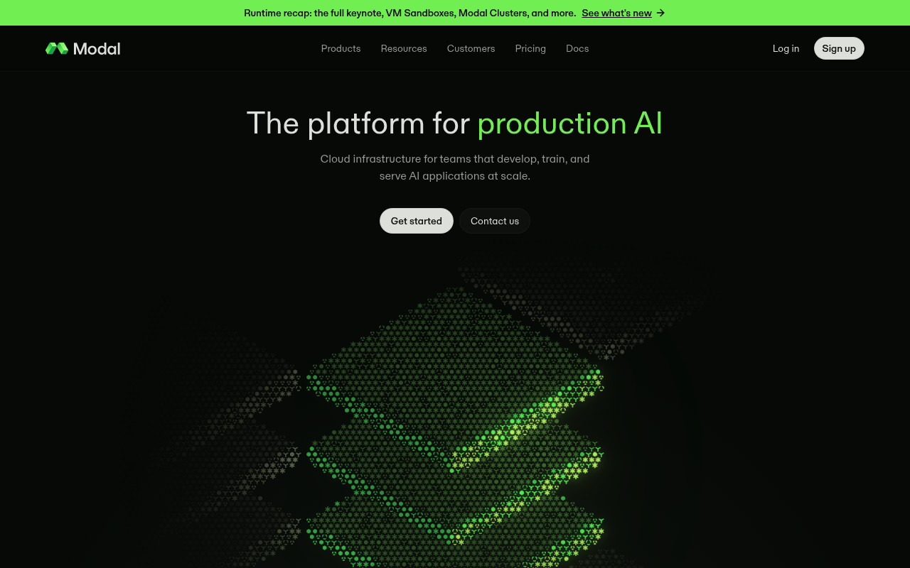 Modal website screenshot