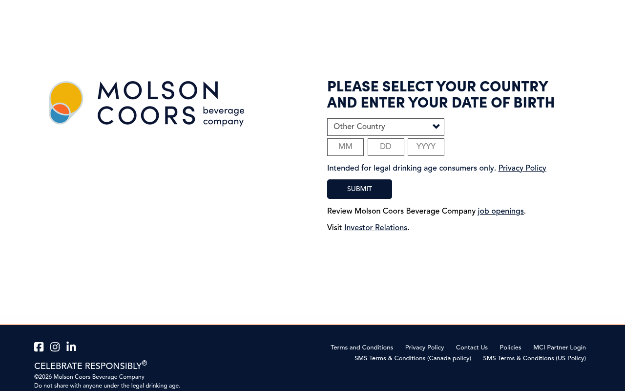 Molson Coors Beverage screenshot