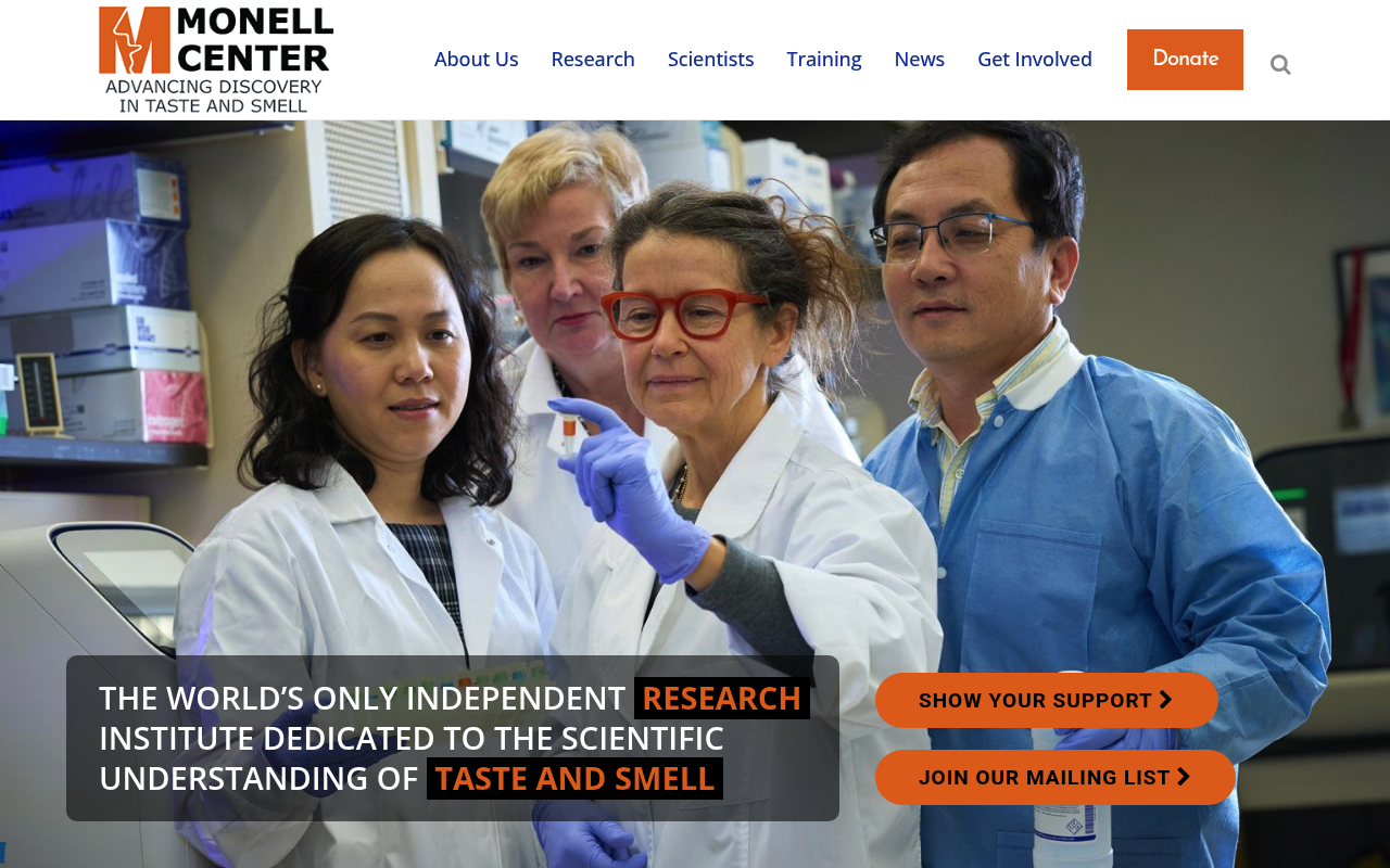Monell Chemical Senses Center screenshot
