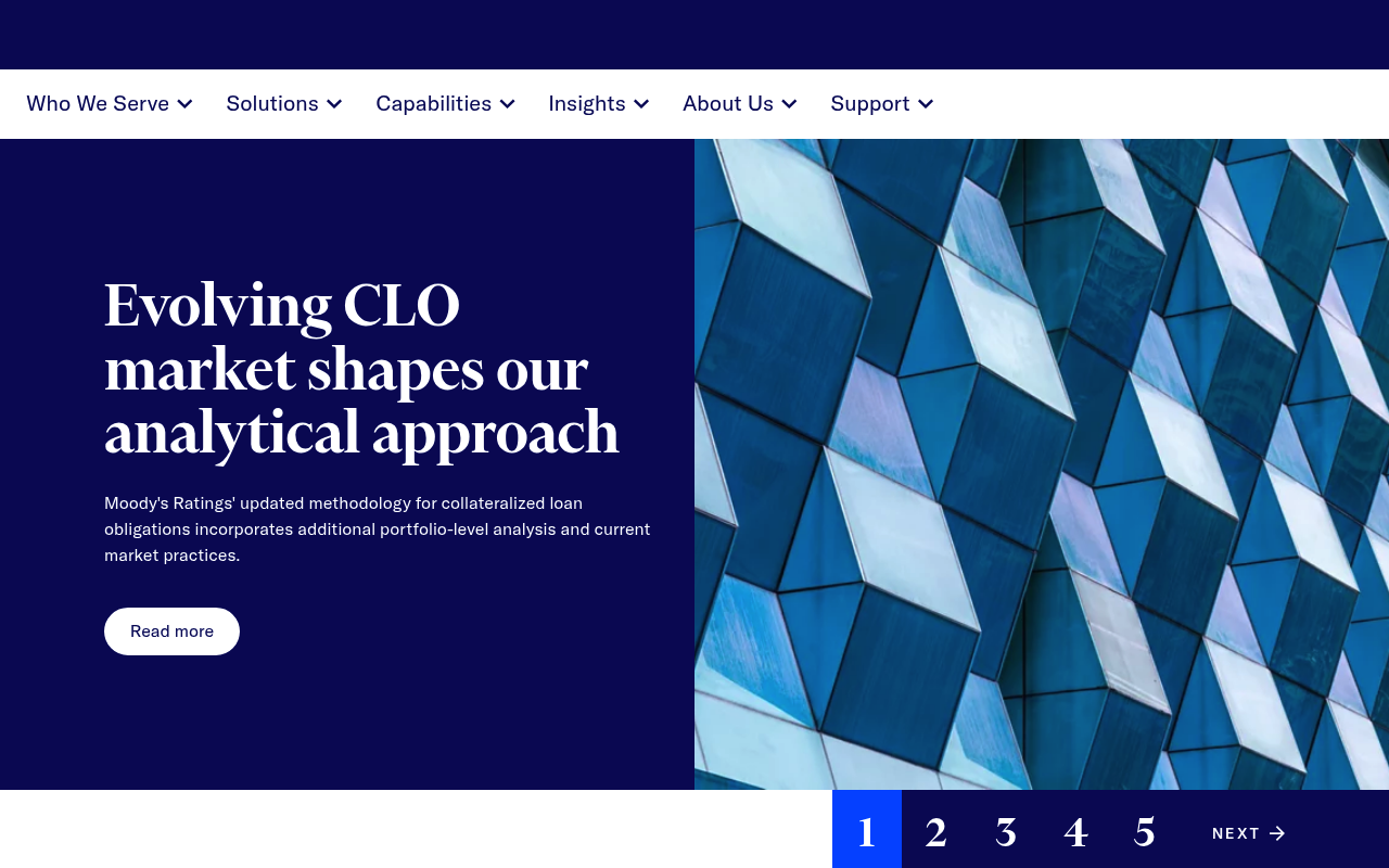 Moody's Corporation website screenshot