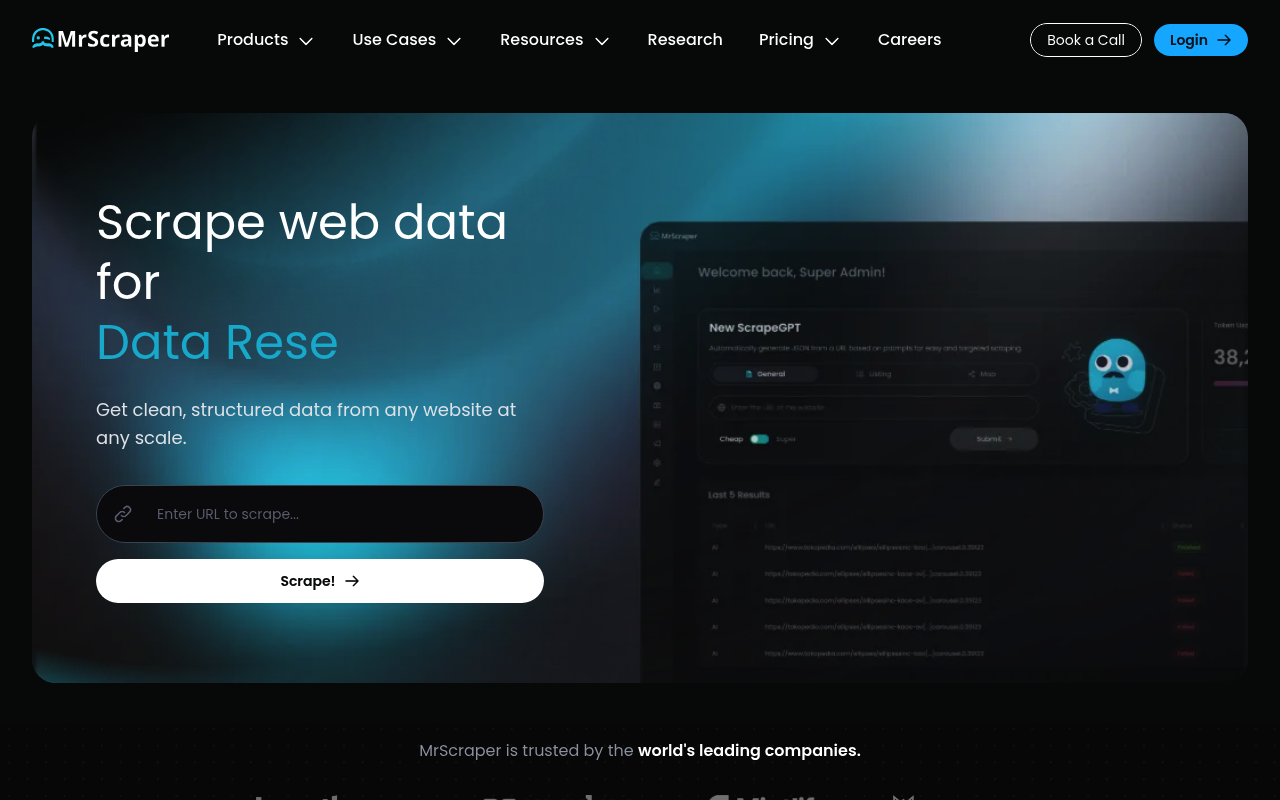 MrScraper website screenshot