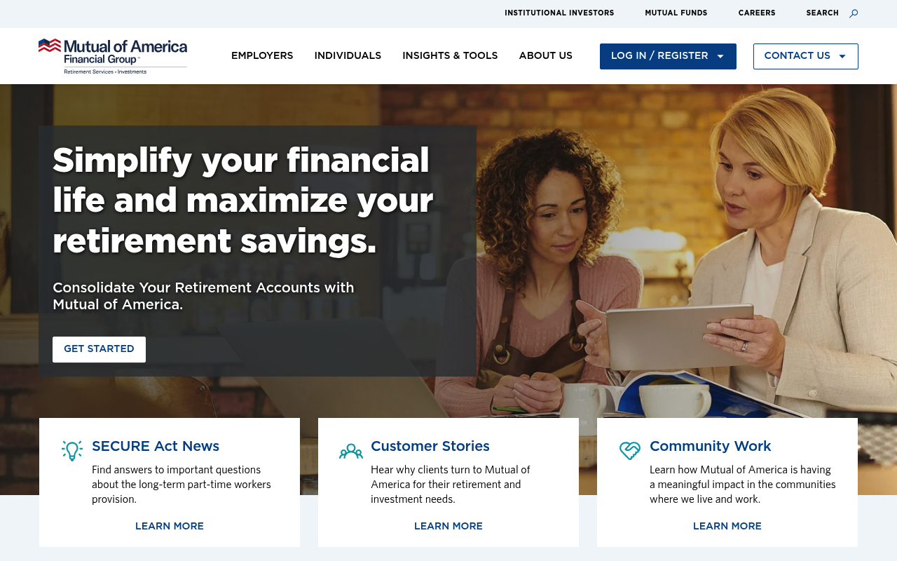 Mutual of America Life Insurance Company screenshot