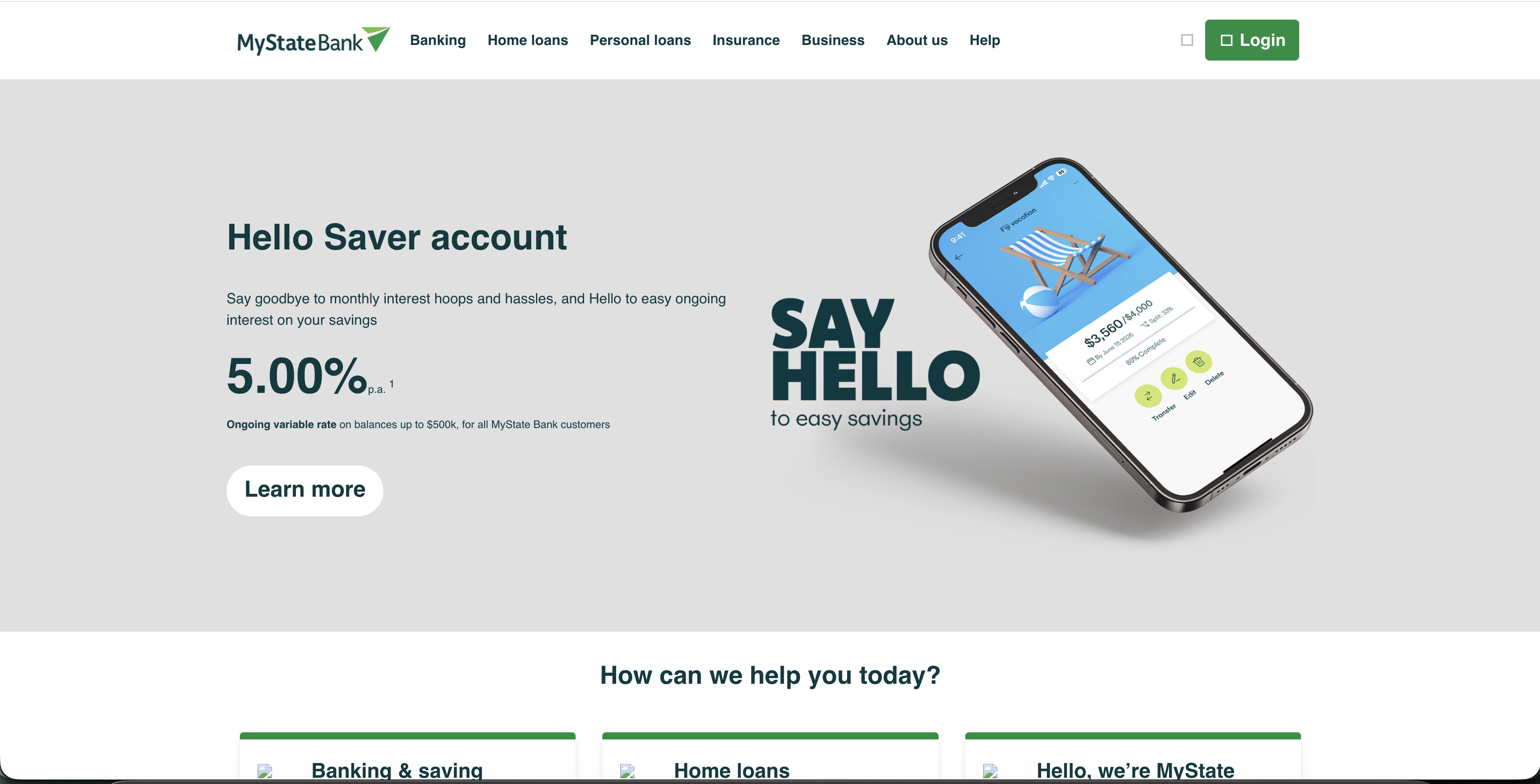 MyState Bank screenshot