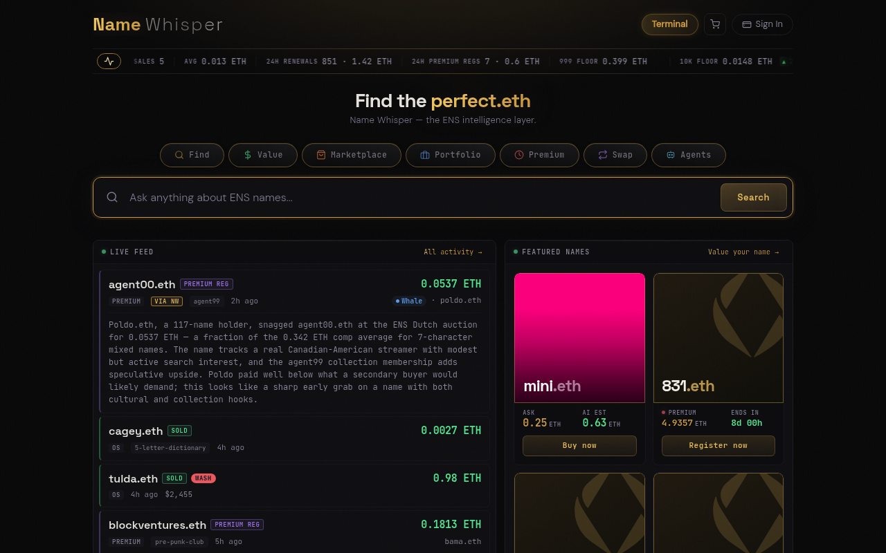 NameWhisper screenshot