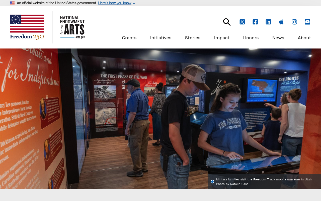 National Endowment for the Arts screenshot