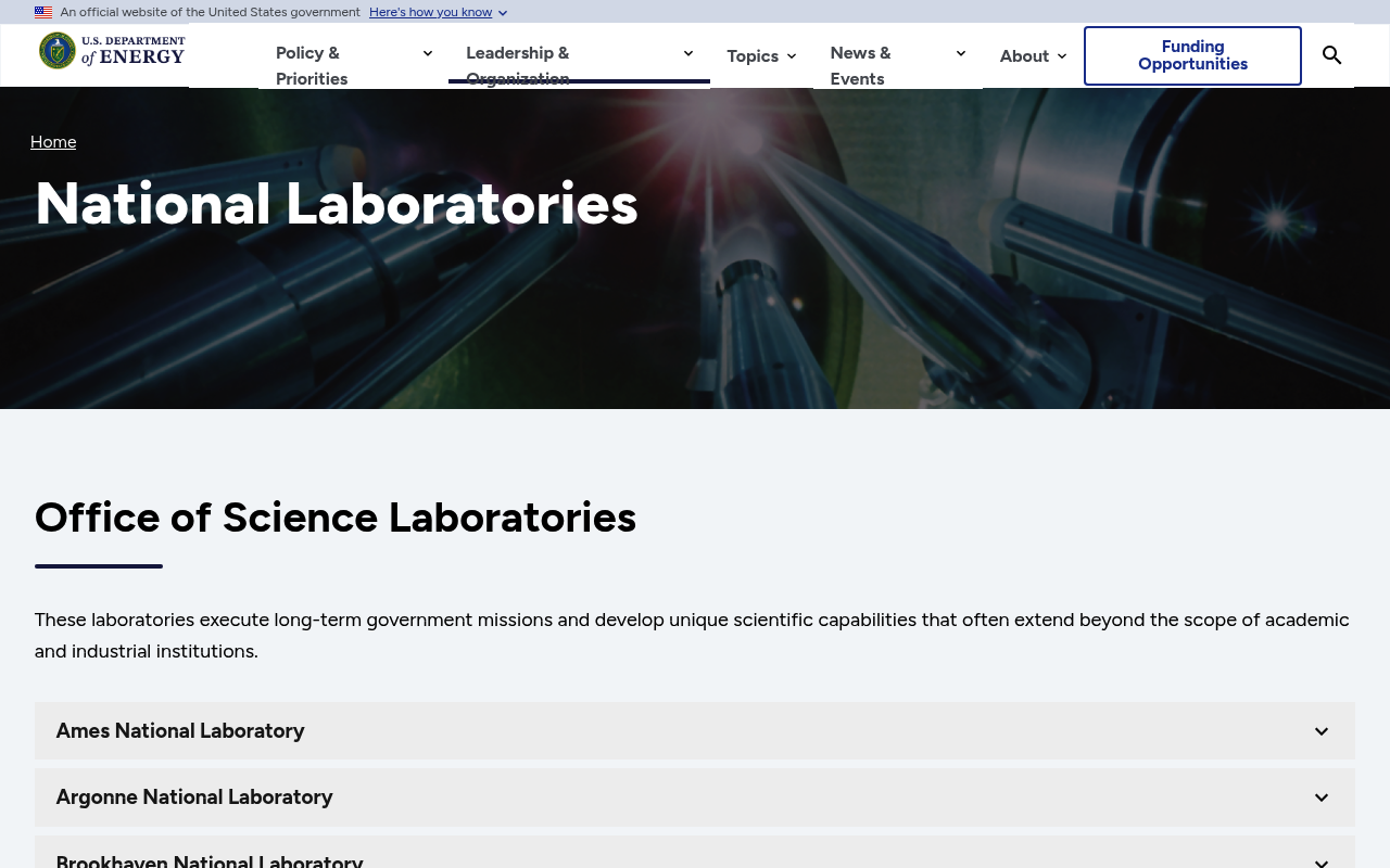 National Laboratories screenshot