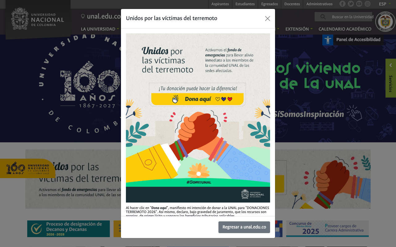 National University of Colombia screenshot
