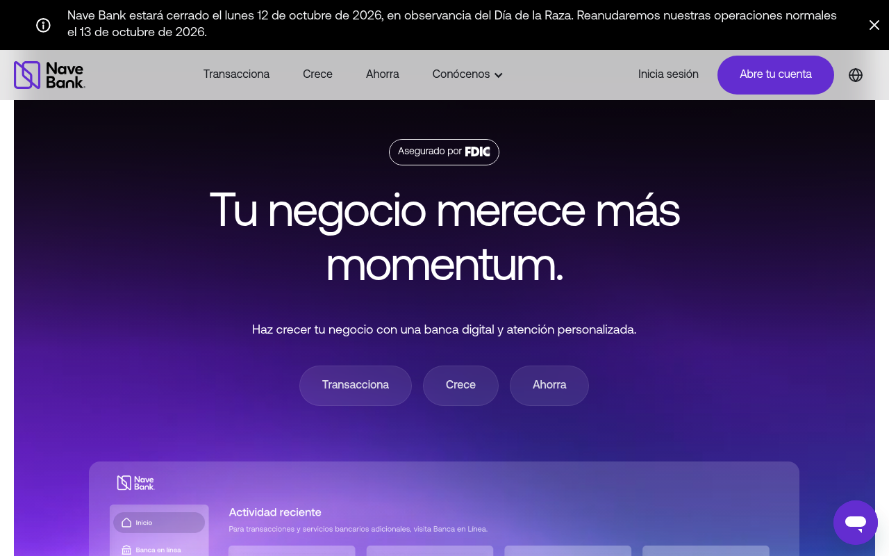 Nave Bank screenshot