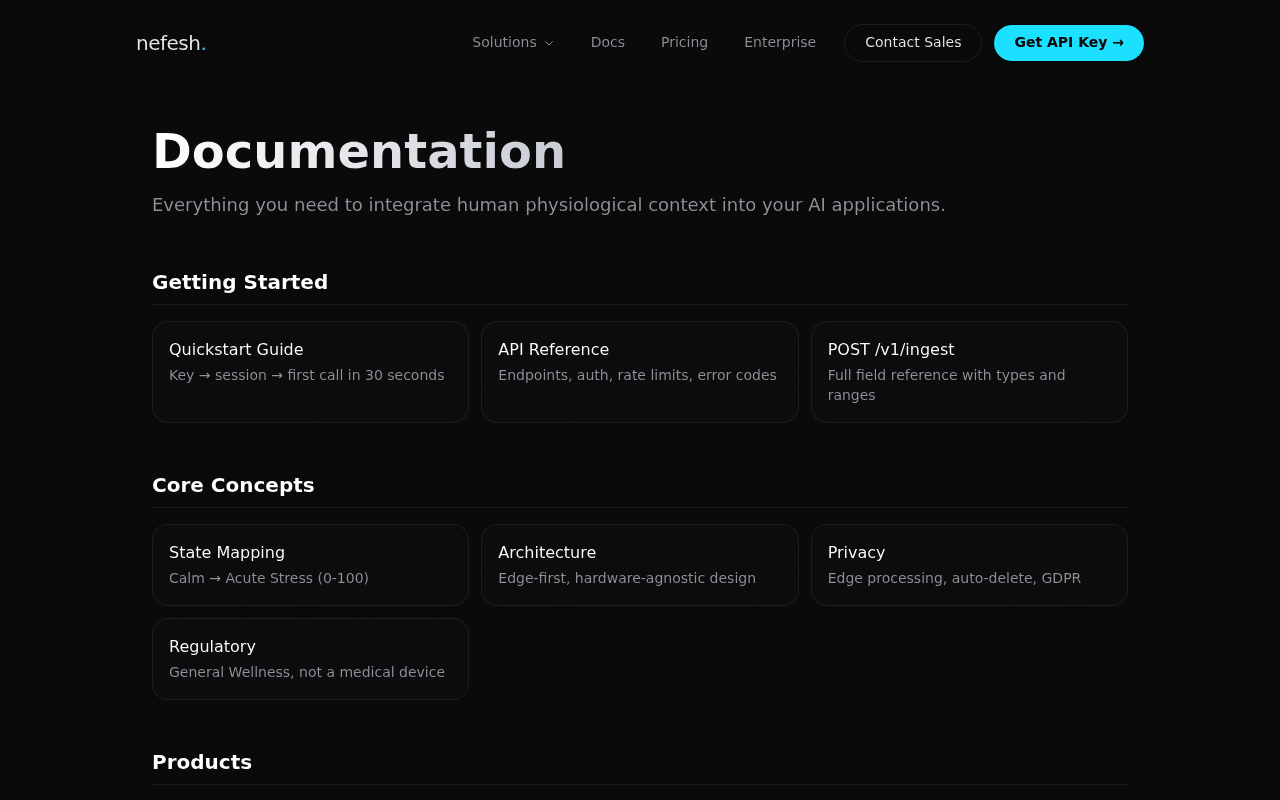 Nefesh AI website screenshot