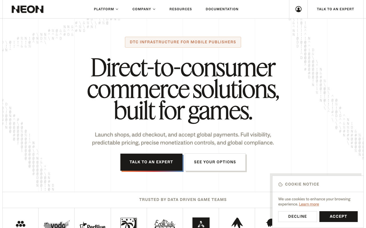 Neon Commerce screenshot