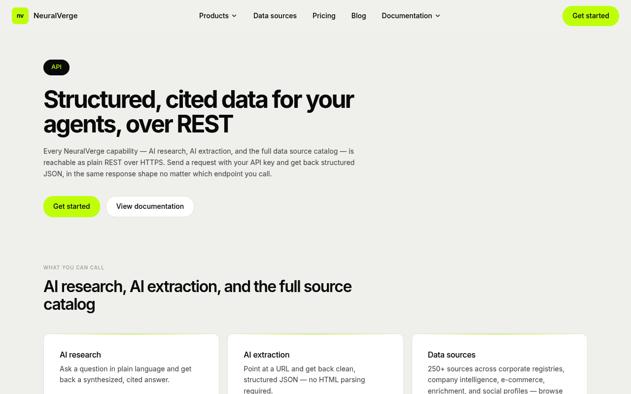 NeuralVerge API screenshot