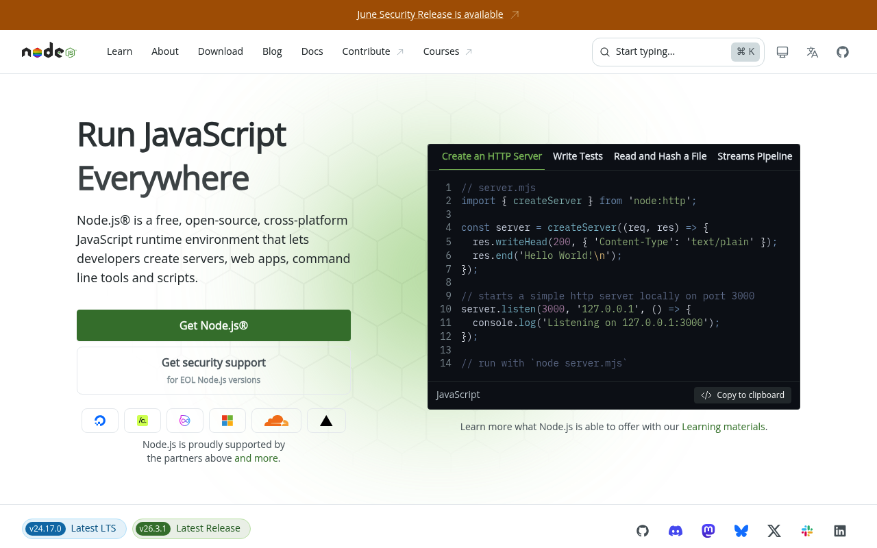 Node.js screenshot