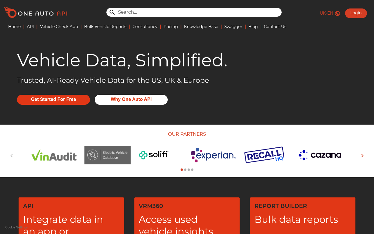 One Auto API screenshot