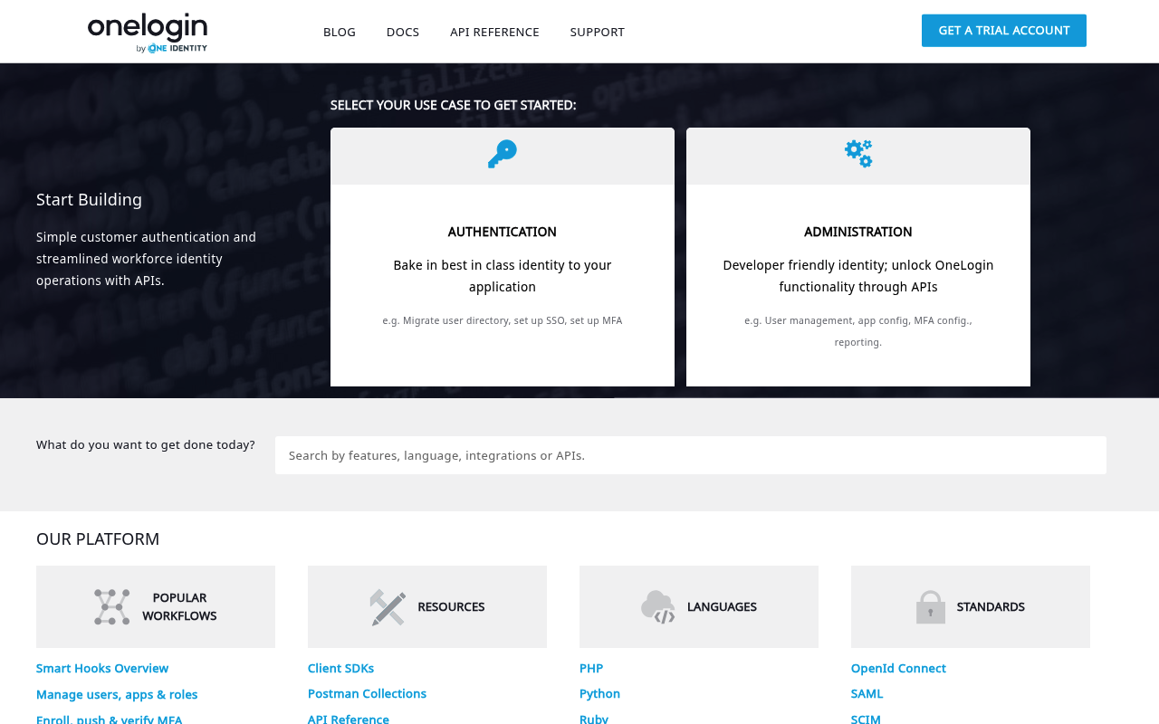 OneLogin website screenshot