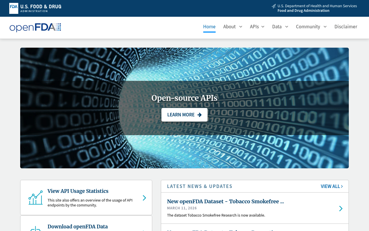 openFDA screenshot