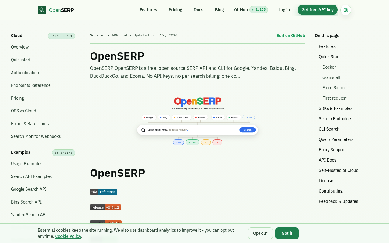 OpenSERP screenshot