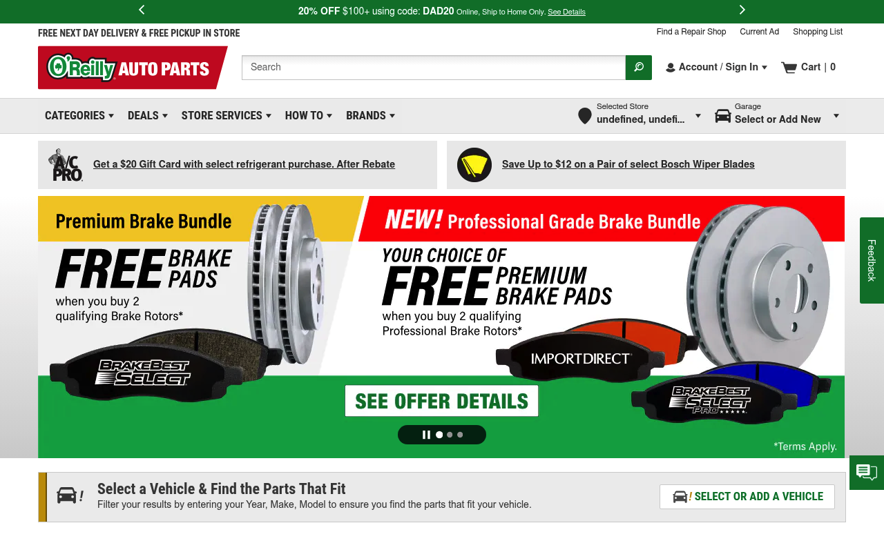 O'Reilly Automotive screenshot