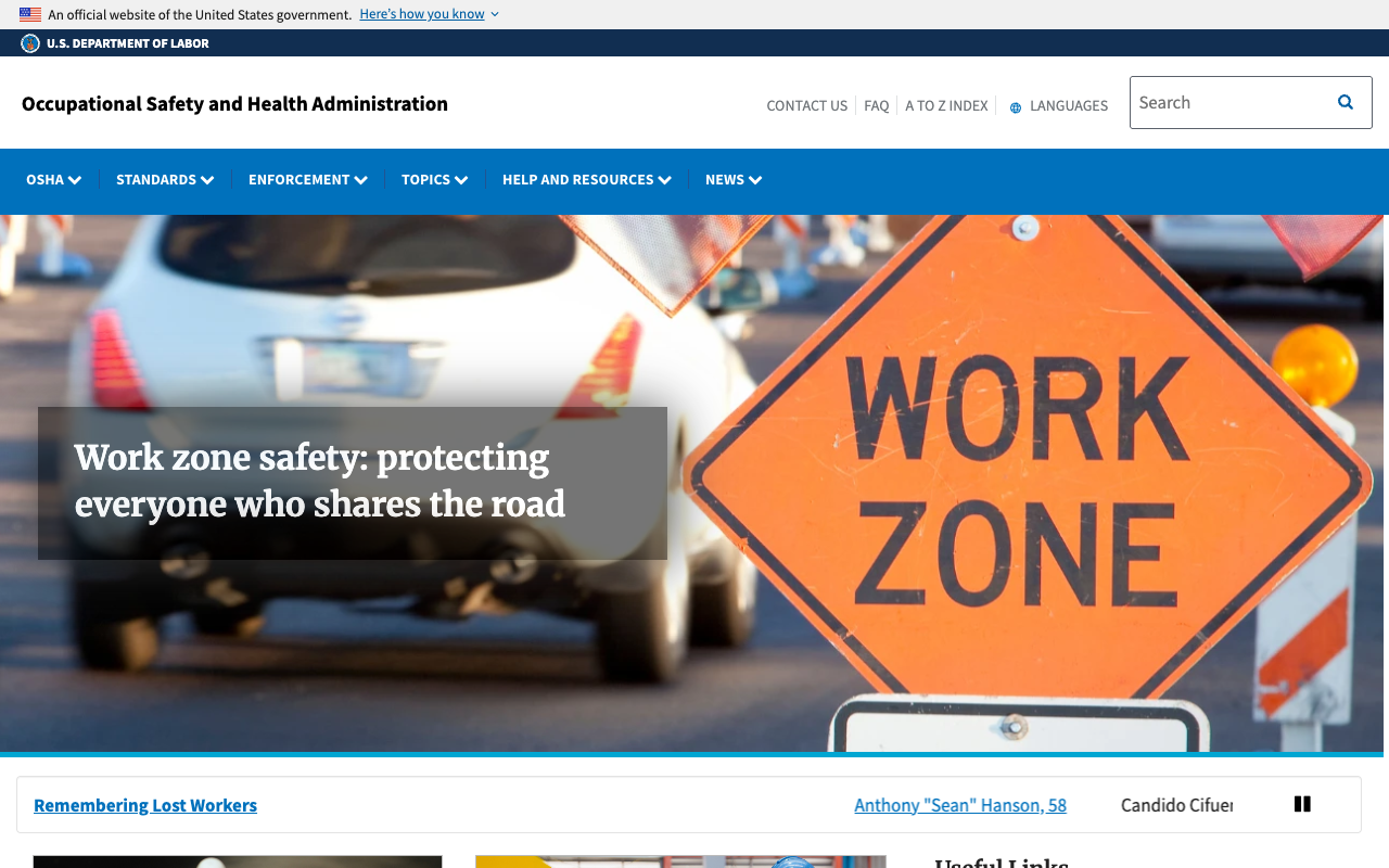 OSHA screenshot
