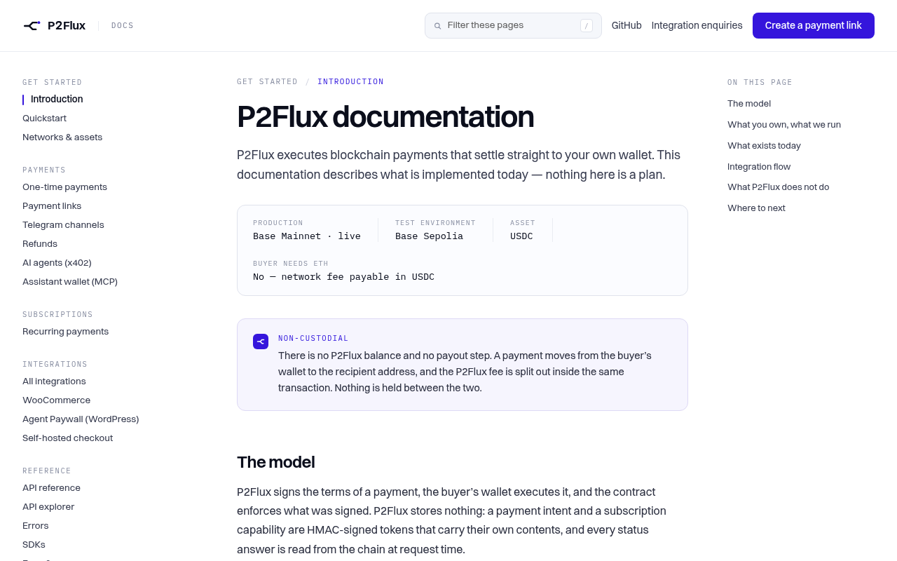 P2Flux API screenshot