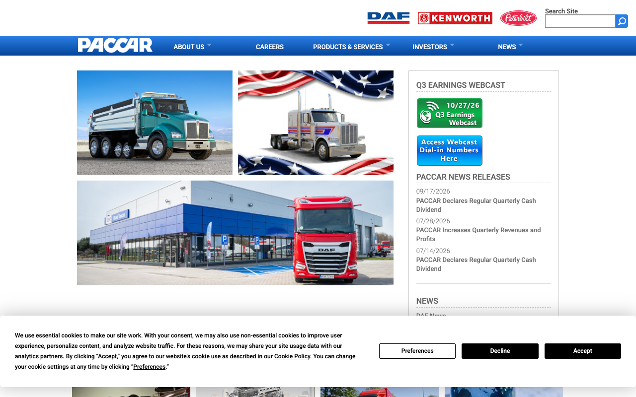 PACCAR screenshot